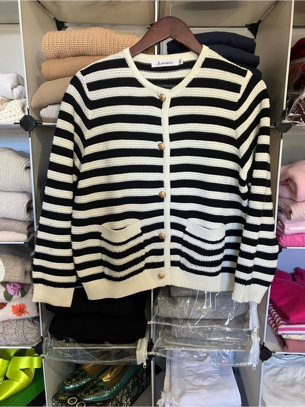 Anrabess Stripe Cardigan with Pockets - Picture 2 of 4